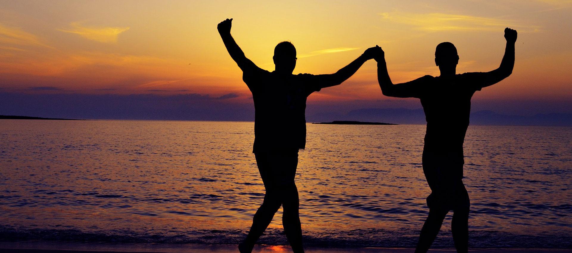 Dancing at the beach